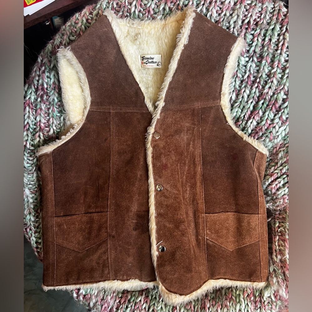 1970s Vintage Genuine Leather Vest